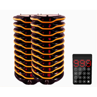 Round Pager/Queqe/Buzzer System for Restaurant/Cafe/Club Charging Base & 20 Buzzers Sets