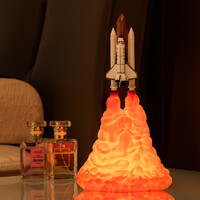 Modern 3D Printed LED Lamp in Space Shuttle Rocket design (A)
