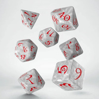 Q Workshop Classic RPG Dice Pearl & Red Set 7