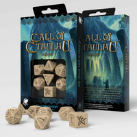 Q Workshop Call Of Cthulhu Beige & Black Dice Set 7