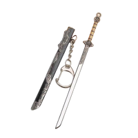 Mini Tang Dynasty Heng Sword 12cm Key Chain with Holder