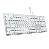 Satechi Aluminium Wired USB-A Keyboard (Silver/White)