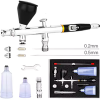 Gravity Feed Airbrush Kit 0.2/0.3/0.5mm - Black