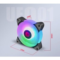 UFO desktop computer fan 12cm mute cooling RGB color