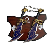 God Of War Kratos Blade Of Chaos Blue Version With Wall Plaque