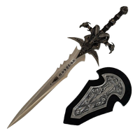 World of Warcraft -  Frostmourne Lich King Arthas Menethil Sword Reforged Version with Wall Plaque