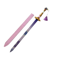 KPop Demon Hunters – Lumi’s Sword Replica (105cm) with Pink Scabbard, Full-Color 3D Printed Blade, Gold Charms & Gradient Tassel
