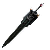 Devil May Cry 5 Dante Rebellion Sword Replica – 138cm Full Metal Version, Alloy Blade with Corrosion & Painted Finish, Acrylic Red Gem Handle