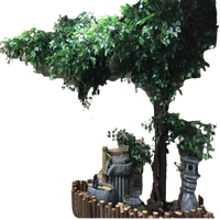 Artificial Green Banya Tree Side Extend Version 1.8M