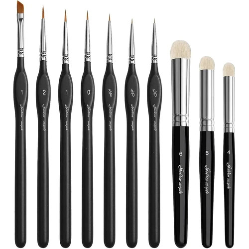 Detail Nylon Paint Brush Set 7PCS + Drybrush 3 PCS