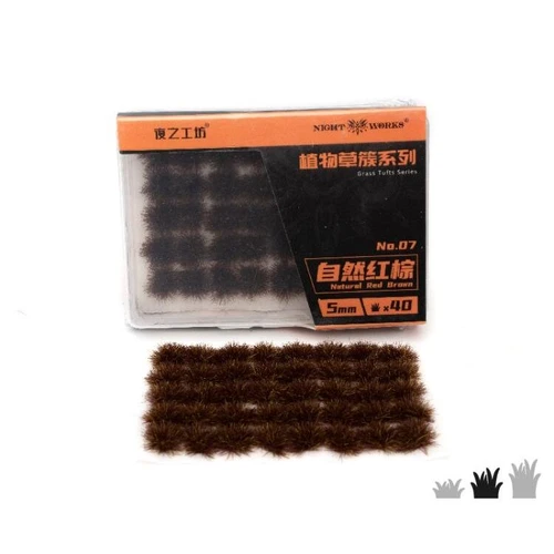 Night Works 7 Natural Red Brown Tufts 5mm (40PC)