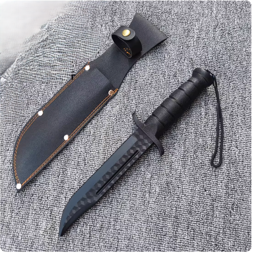 Extra-Hard Plastic Tactical Dagger with Leather Sheath