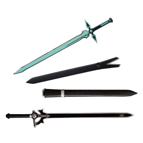 Sword Art Online Kirigaya Kazuto's Elucidator & Dark Repulser Set with Stand