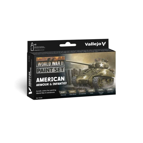 Vallejo - Model Colour - American Armour & Infantry WWII 6 Colour Set