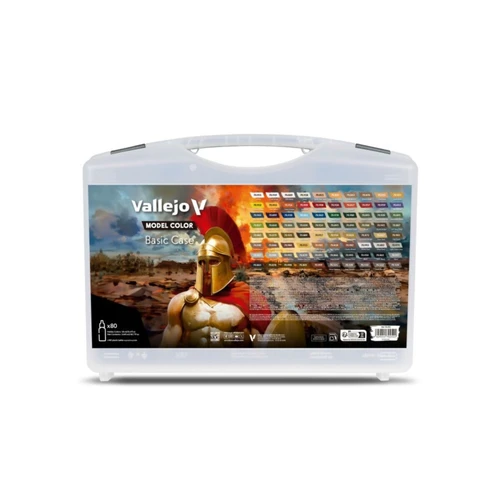 Vallejo - Model Colour - Basic Case. Includes: 75 Basic Colors + 5 Auxiliaries 80 Colours