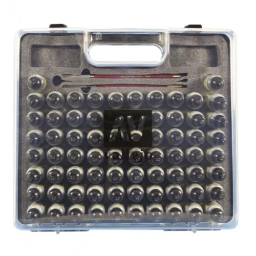 Vallejo Model Air - 72 Basic colours set + Brushes Plastic Case