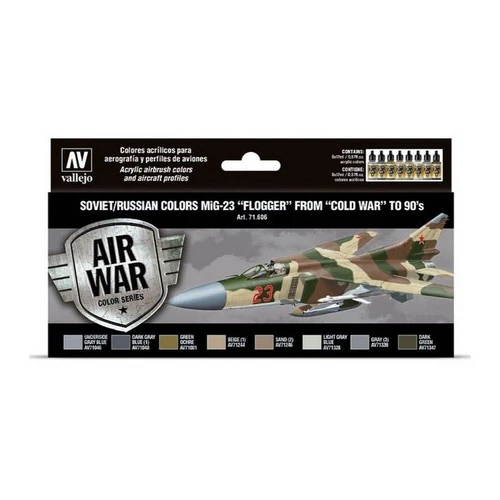 Vallejo - Model Air - Soviet / Russian Colors Mig-23 "Flogger" From 70'S To 90'S 8 Colour Set