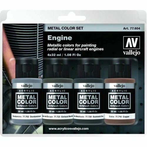 Vallejo Metal Colour - Engine 4 Colour Acrylic Paint Set