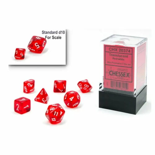 CHX 20374 Translucent Mini Red/White 7-Die Set