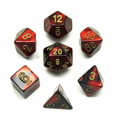 CHX 26433 Gemini Black-Red/Gold 7-Die Set