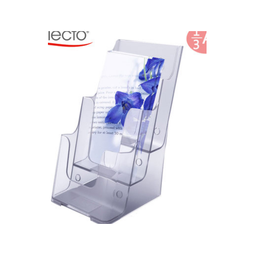 Deflect-O 3 Tier Acrylic Pamphlet Plastic DL(99mm x 210mm) Brochure Holder