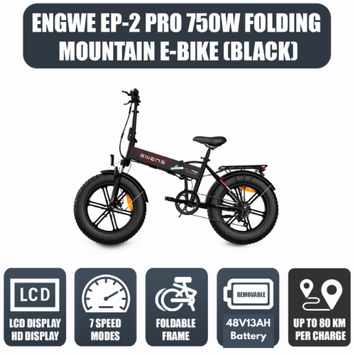 ENGWE EP-2 PRO 750W FOLDING ELECTRIC MOUNTAIN BIKE - BLACK
