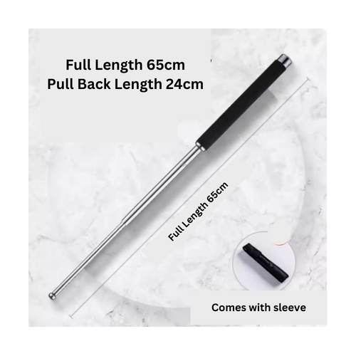26 Inch 3 Section Expandable/Telescopic Baton - 65cm After Expanding with Baton Sleeve