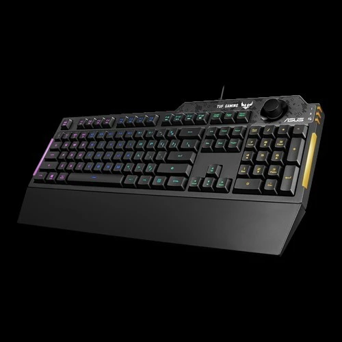 ASUS RA04 TUF GAMING K1 RGB Keyboard, Volume Knob, 19 Key Rollover, Spill Resistance, Programmable Keys