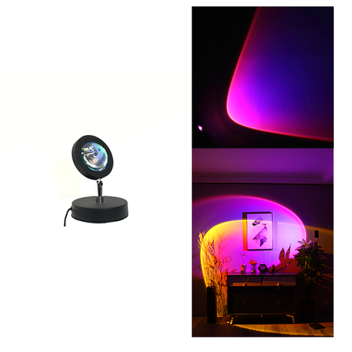 Rainbow Purple Blue Projection Led Lamp 20cm (Round Head)