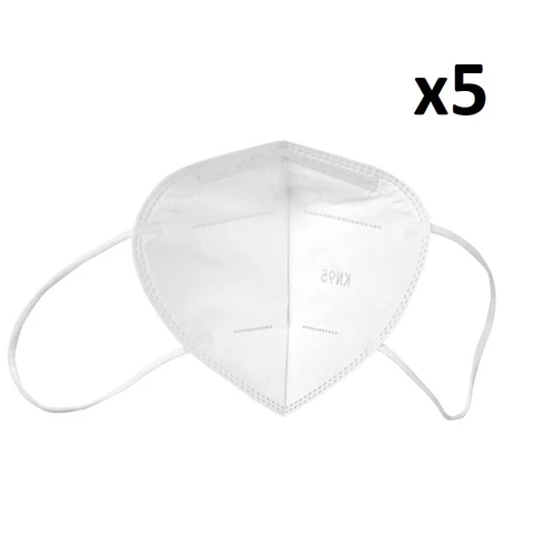 KN95 Protective Facemask 95% Filtration CE Certified Anti Dust/Droplet 4 Layer 3D Respirator 5 Pack