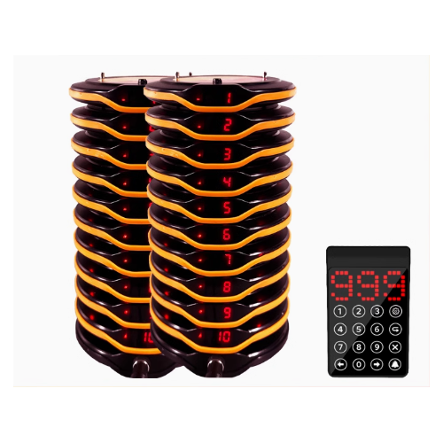 Round Pager/Queqe/Buzzer System for Restaurant/Cafe/Club Charging Base & 20 Buzzers Sets