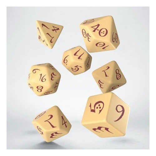 Q Workshop Classic RPG Beige & Burgundy Dice Set 7