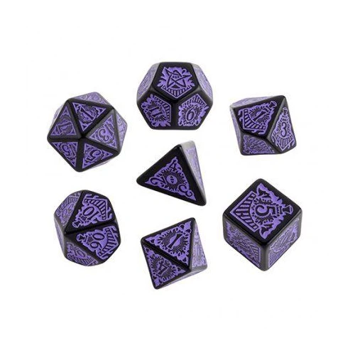 Q Workshop Call of Cthulhu Horror on the Orient Express Black & Purple Dice Set 7