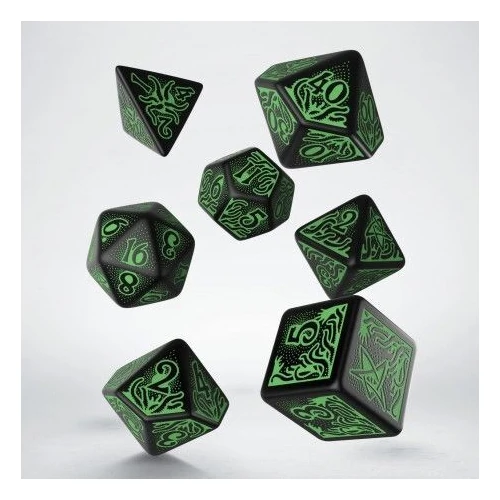 Q Workshop Call of Cthulhu 7th Edition Black & Green Dice Set 7
