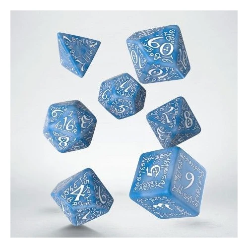 Q Workshop Elvish Glacier & white Dice Set 7