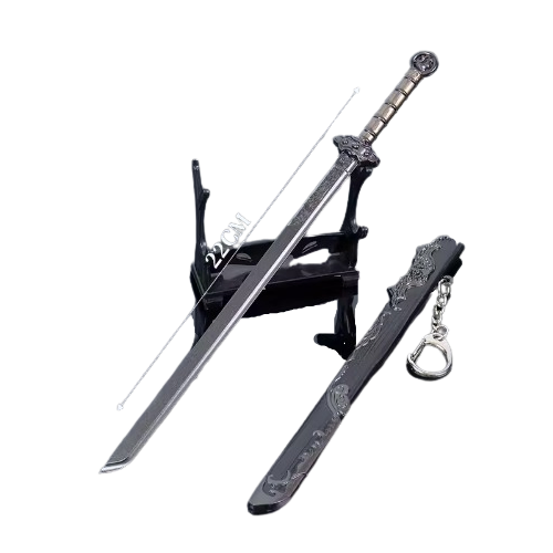 Mini Tang Dynasty Heng Sword 22cm Key Chain with Holder