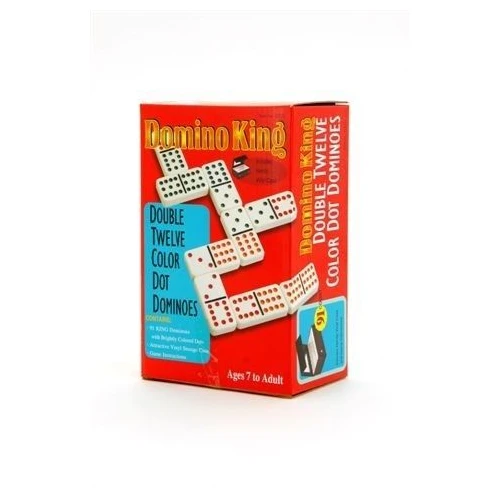 Domino King Double Twelve Coloured Dots