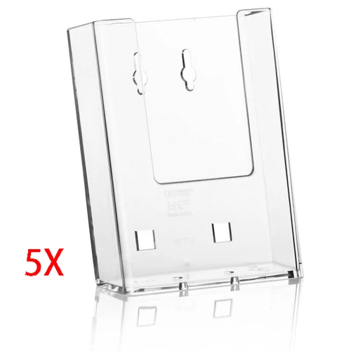 5x DL (1/3 A4) Brochure Holder Portrait with 1 Pocket
