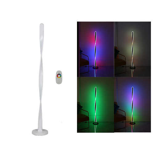 Minimalist floor lamp RGB+Remote led corner standing lamp Double Twisted Design White