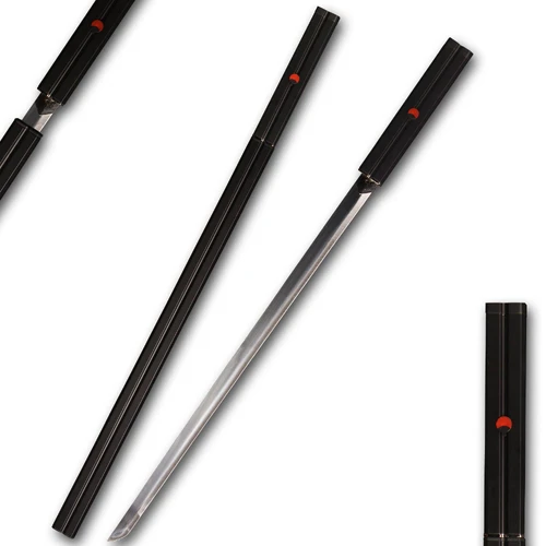 Naruto: Sasuke Uchiha's Kusanagi Sword Replica – Full Metal Construction, Black Concave Scabbard with Emblem