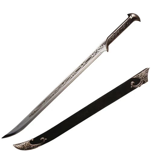 The Lord of the Rings: Thranduil's Elvenking Sword Replica (85cm) – Silver Blade with Ornate Leaf-Motif Hilt and Scabbard