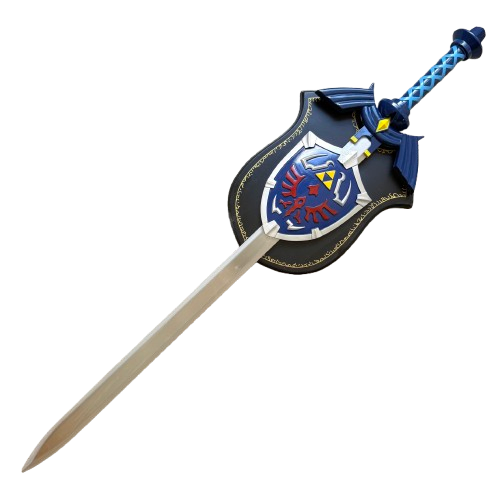 Legend of Zelda Master Sword & Hylian Shield with Wall Plaque 