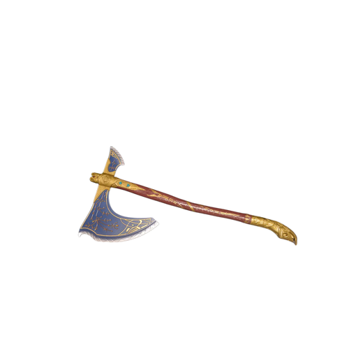 God of War Ragnarök: Kratos' Leviathan Axe Replica Blue-Coated Blade, and Rune Detailing