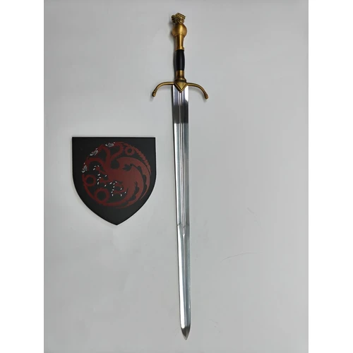 Game of Thrones Rhaegar Targaryen's Steel Sword with Wall Plaque