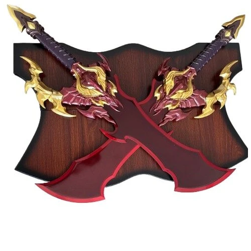 Solo Leveling Demon King's Daggers Stainless Steel Replica Includes Wall Plaque