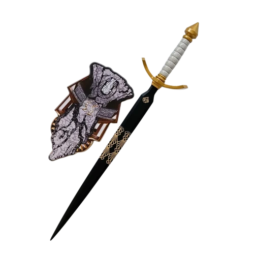 Clair Obscur: Expedition 33 – Gustav Longsword Replica with Zinc-Alloy Golden Crackle Guard and 4mm 2Rc13 Corrosion-Treated Black-Gold Blade