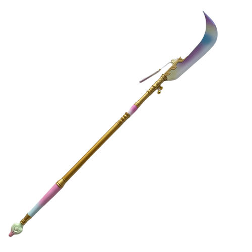 KPop Demon Hunters – Mira’s Gök-Do Spear Replica (162cm) with Full-Metal Build, Corrosion-Pattern 3D Printed Blade, Gold Charms & Gradient Tassel