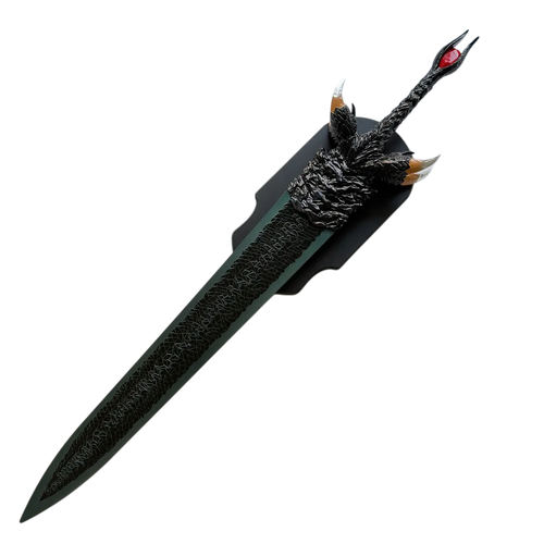 Devil May Cry 5 Dante Rebellion Sword Replica – 138cm Full Metal Version, Alloy Blade with Corrosion & Painted Finish, Acrylic Red Gem Handle