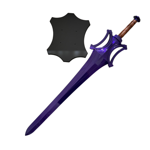 He-Man Masters of the Universe Sword of Power Steel Replica with Wall Plaque(Purple)
